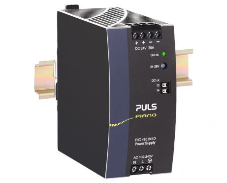 PULS | PIC480.241D | 480W、24V、20A 単相DINレール電源