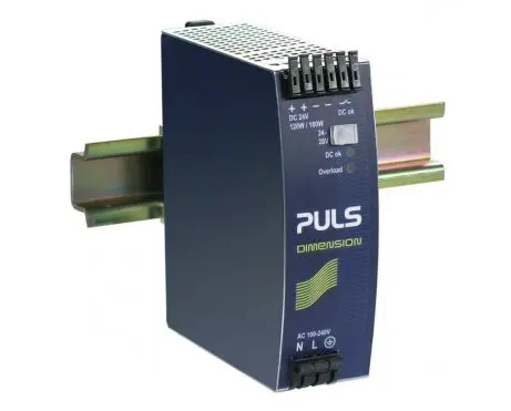 DIN rail power supplies for 3-phase system 24V, 5A
