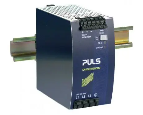 DIN rail power supplies for 3-phase system 24V, 20A