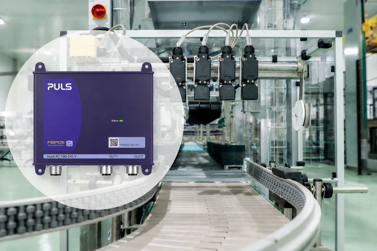 24 V IP65 & IP67 Field Power Supplies | 100 W to 200 W for decentralised applications | AI generated background